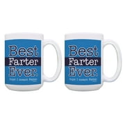 ThisWear Dad Gifts for Men Best Farter Ever Oops I Meant Father Best Dad Ever Joke 2 Pack 15oz Coffee Mugs Blue