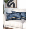 thumbnail image 2 of Navy Blue Marble Pillow Covers King Size, Modern Contemporary Art Soft Bed Throw Pillowcases Breathable Cooling Long Lumbar Body Pillow Sham Cover for Bed Sofa 20''x40'', 2 of 7