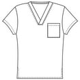 thumbnail image 3 of Panda Uniform by HeedFit V-Need Single Pocket Scrub Top – White, 4XL, 3 of 4