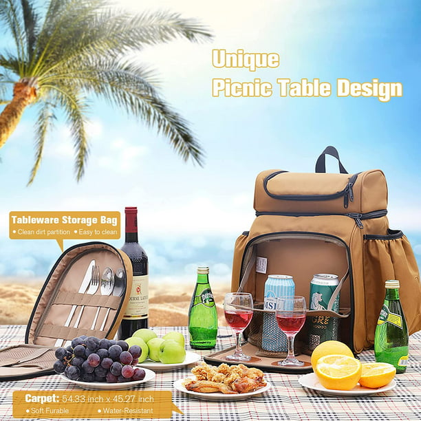 walmart.com | Picnic Backpack with Insulated Leak-Proof Refrigerated Compartment