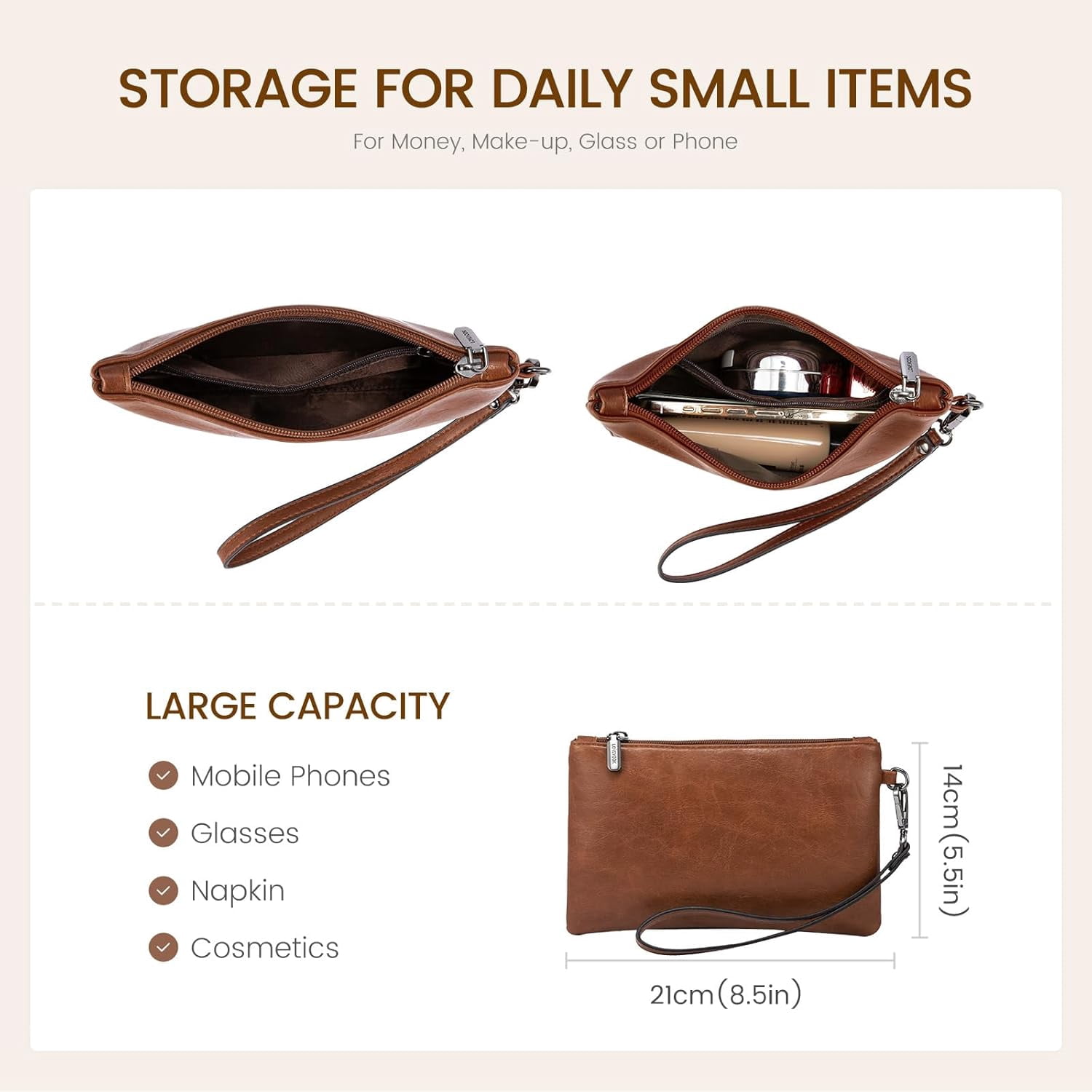LOVEVOOK Laptop Tote Bag for Women, 15.6 Inch Large Capacity Vintage Leather Work Computer Bag, Business Casual Shoulder Handbag, Dark Brown