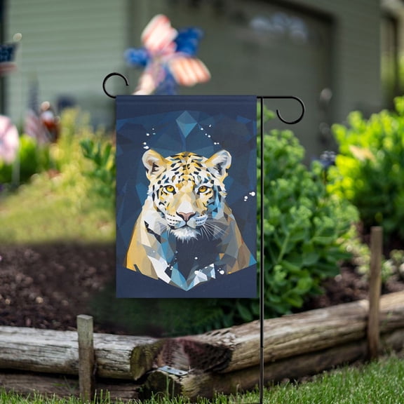 Leopard Cheetah Front Garden Flag Double Sided Outdoor Banners for Courtyard Outdoor Lawn Farmhouse Holiday Decorations