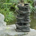 thumbnail image 3 of Decorative 4 Tier Rock Look Water Fountain with LED Rolling Glow Ball for Home and Garden, 3 of 11