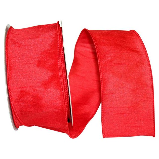 Reliant Ribbon 92975W-065-40H 2.5 in. 20 Yards Dupioni Supreme Wired Edge Ribbon, Red