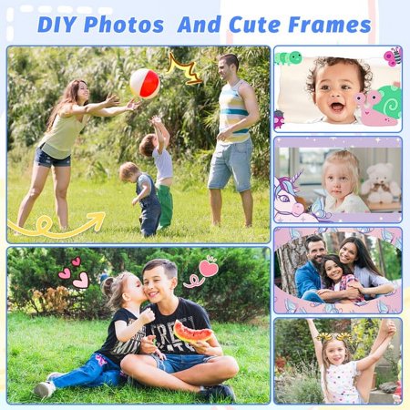 Contixo Kids Camera Instant Print - 1080P Kids Instant, 2.4 Inch Screen Selfie Digital Camera 12MP with Print Paper Blue - Blue