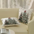 thumbnail image 5 of Christmas Decor Pillow Covers 16x16 Inch Pack of 2,Green Christmas Tree Snowflakes Throw Pillow Covers Winter Decoration Pillowcase Green Decorative Linen Cushion Cover for Home Sofa Couch, 5 of 6