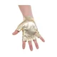 thumbnail image 3 of Guantes de cuero sintético estilo punk para hombre, de medio dedo, huecos, dorados, 3 of 5