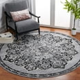 thumbnail image 2 of SAFAVIEH Brentwood Dimitri Floral Bordered Area Rug, 6'7" x 6'7" Round, Grey/Black, 2 of 8