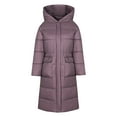 thumbnail image 5 of Lovskoo 2024 Womens Winter Coats Hooded Quilted Jacket Loose Long Sleeve Cotton-Padded Jacket Long Frock Coat Purple, 5 of 6