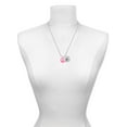 thumbnail image 3 of Delight Jewelry Acrylic Small Hot Pink Peace Sign Silvertone Script Initial Disc - K - Charm Necklace, 20"+3", 3 of 4