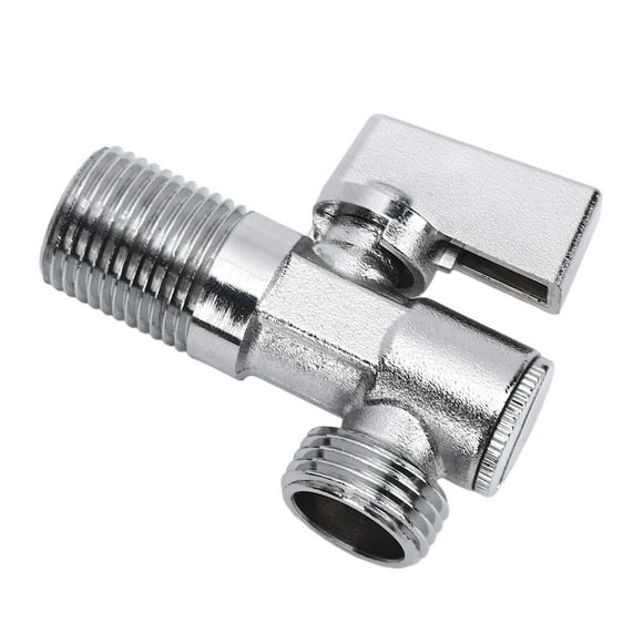 Brass Angle Stop Valve, Non Slip Water Shut Off Globe Valve Single Control with Coated Shell for Faucet