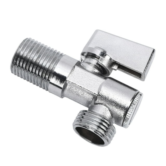 Brass Angle Stop Valve, Non Slip Water Shut Off Globe Valve Single Control with Coated Shell for Faucet