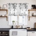 thumbnail image 2 of Grey Eucalyptus Leaves Kitchen Curtains Window Panels, Spring Summer Botanical Insulated Window Treatment Curtain, Grommet Curtains for Bedroom/Living Room/Bathroom, 2 Piece 27.5"Wx39"L, 2 of 8