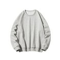 thumbnail image 1 of Chandails en Molleton Décontractés pour Hommes Col Rond Manches Longues Chandail-Over Couleur Unie Blouse, 1 of 4
