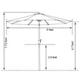thumbnail image 2 of 9 ft Patio Outdoor Umbrella Market Table Umbrella with Push Button Tilt and Crank, Navy Blue, 2 of 7