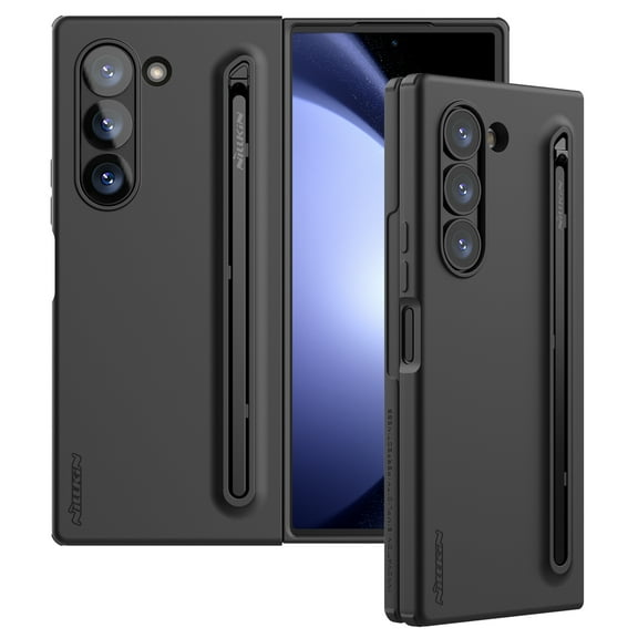 Dteck for Samsung Galaxy Z Fold 6 Case with Writting Pen, Food Grade Liquid Silicone & Wireless Charging & Anti Fingerprint Protective Fold 6 Case Slim Thin Phone Cover for Galaxy Z Fold 6 5G,Black