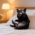 thumbnail image 6 of Realistic Sitting Black Pig Plush Pillow, Lifelike Animal Stuffed Cushion, Funny Simulation Pig Throw Pillow for Sofa Bedroom Decor, 16", 6 of 7
