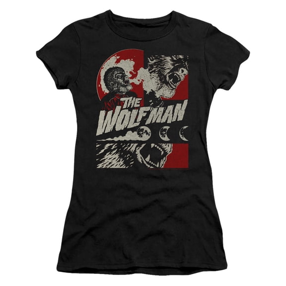 Universal Monsters When The Wolfbane Blooms S/S Junior Women's T-Shirt Sheer Black