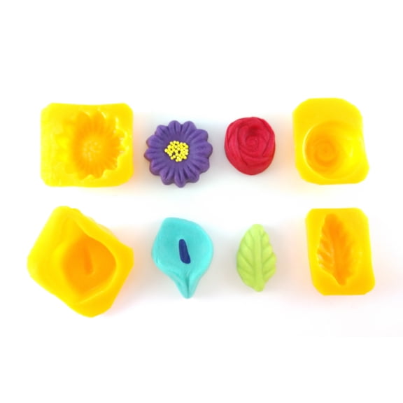 EDELAINE'S Assortment 2 Set 4 Cavity Silicone Molds for Cream Cheese Mints , Chocolate