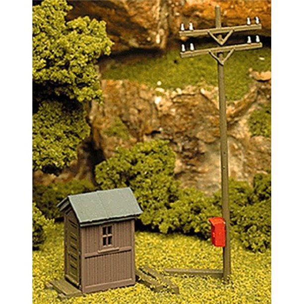 ATM705 HO Scale Telephone Shanty & Pole Kit