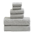 thumbnail image 3 of Modern Threads Diamond Gate 6-Piece Adult Cotton Bath Towel Set, Silver, 3 of 4