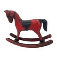 thumbnail image 3 of deevoka Wooden Rocking Horse Figurine Animal Sculpture for Bedroom Bookshelf Cabinet Red, 3 of 9