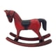 thumbnail image 3 of Figura de caballo mecedor de madera, adorno de escritorio, estatua decorativa de madera rústica para Rojo, 3 of 9