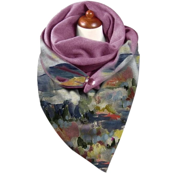 Colorful Large Size Women Blanket Scarf with Buckle for Girl Winter Cotton Shawl