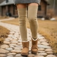 thumbnail image 3 of allydrew Winter Knit Over the Knee Thigh High Boot Socks, Caramel, 3 of 4