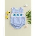 thumbnail image 4 of BemeyourBBs Newbor Baby Boy Summer Outfit Animal Overalls Octopus Turtle Smocked Romper One Piece Sleeveless Stripes Gingham Plaid Bodysuit Cute Infant Clothes, 4 of 9