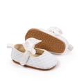 thumbnail image 4 of Tigivemen Baby Girl Shoes Infant Mary Jane Flats Princess Toddler Wedding Dress Shoes with Bow White Size 3, 4 of 9