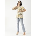 thumbnail image 4 of Moomaya Printed V-Neck Flared Long Top, Womens Casual Summer Tunic For Jeans, 4 of 8