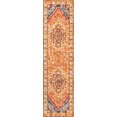 thumbnail image 3 of JONATHAN Y MODERN PERSIAN 2 x 8 Runner Rug, Brooklyn Geometric Medallion - Orange/Blue, MDP207D-28, 3 of 10