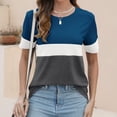 thumbnail image 6 of Rezuofi 1 Pcs Women’s T Shirts Short Sleeve Color Block Tops Casual Summer Fashion Tees, 6 of 7