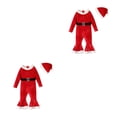 thumbnail image 3 of Cateissary Disfraz de Navidad para niñas, parte inferior de campana de manga larga con sombrero, traje cálido de Navidad, traje de Año Nuevo, Rojo 130 yardas 2piezas, 3 of 6