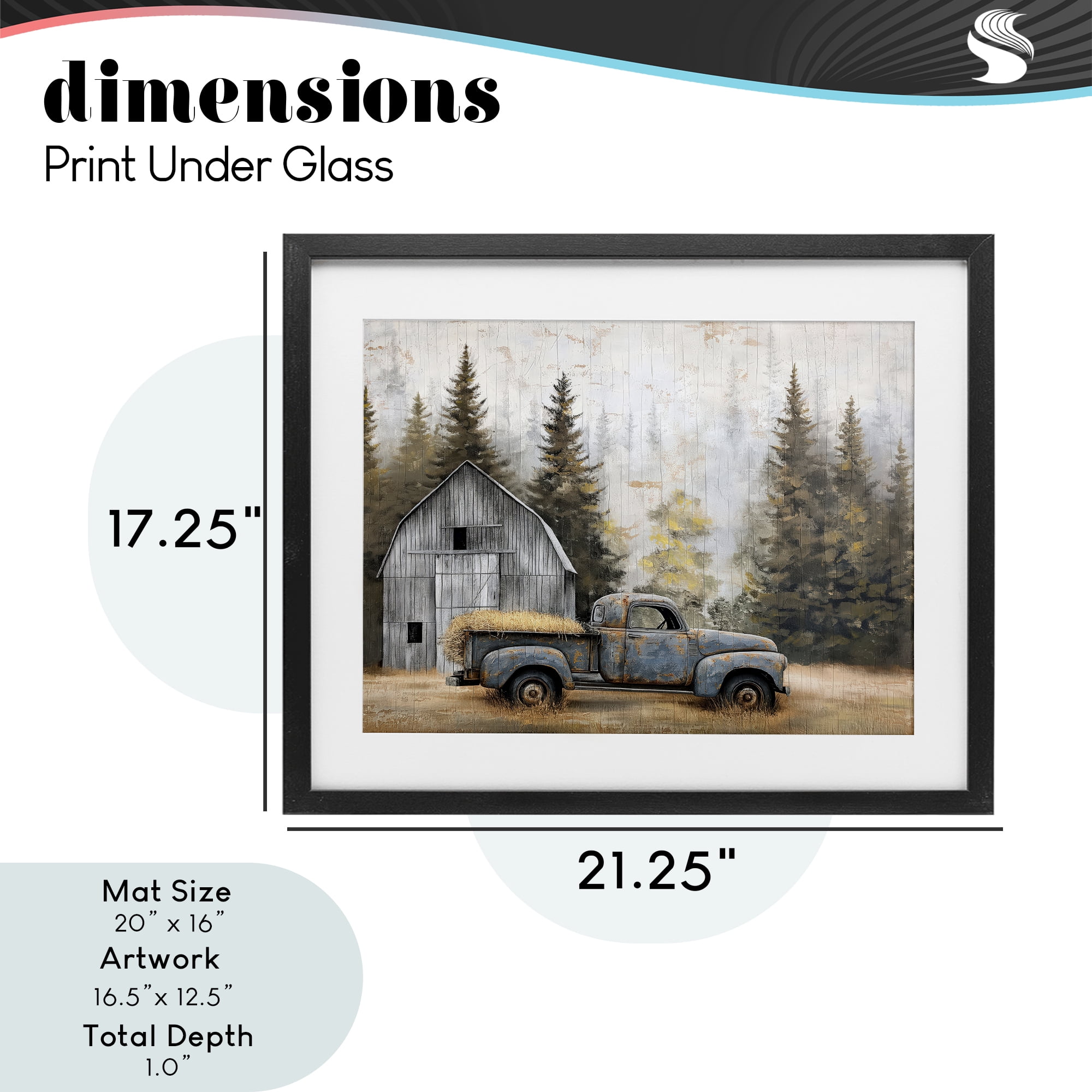 Stupell Industries Autumn Barn & Pine Forest Black Framed Print Under Glass, design by Imagine It Images