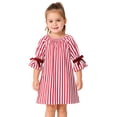 thumbnail image 2 of Girls Dresses Long Sleeve Striped Sleep Pajama Casual Loungewear Nightwear Kids Clothing, 2 of 8