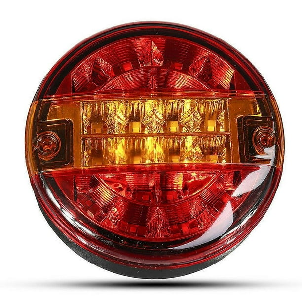 Universal 12v 24v 20-LED Tail Light back Brake Light Turn Signal Lamp Round Hamburger Lamps For Car Lorry Truck Van Trailer