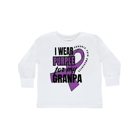 

Inktastic Chronic Pain I Wear Purple For My Granpa Gift Toddler Boy or Toddler Girl Long Sleeve T-Shirt