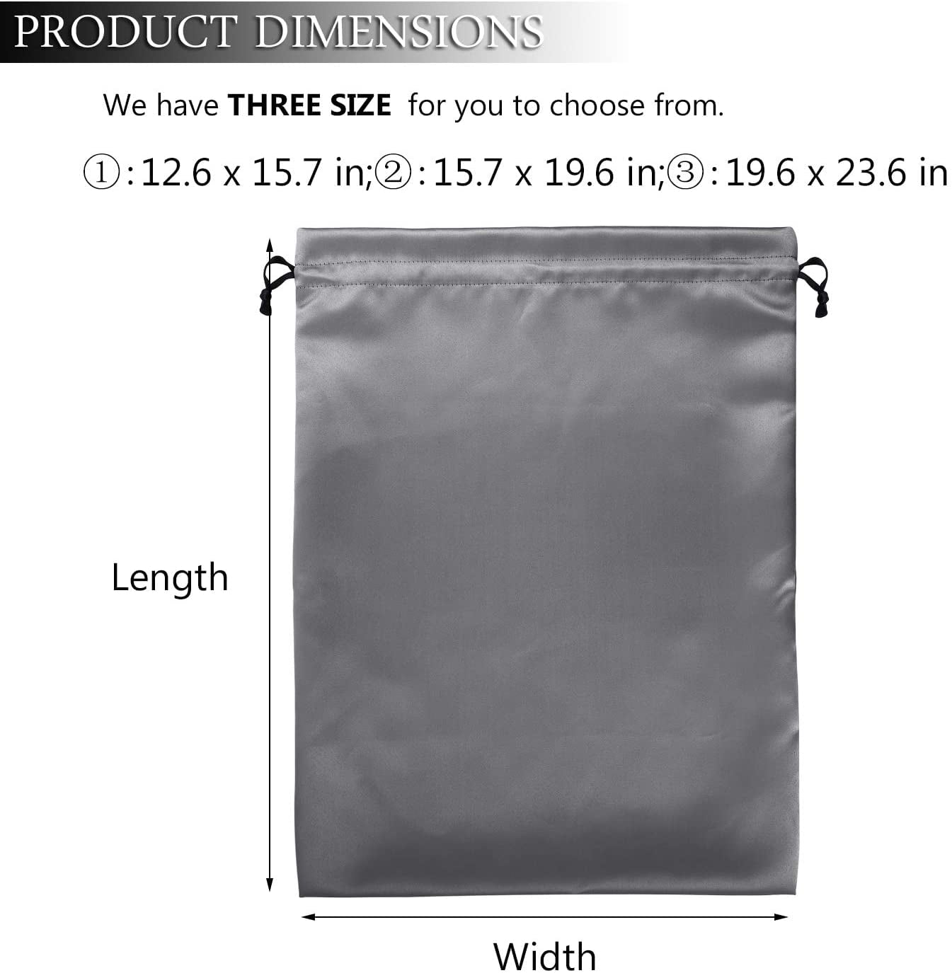 Dust Cover Storage Bags Thick Silk Cloth Pouch with Drawstring For Luxuries Handbags Tote Purses Shoes Boots, Silver (12.6 x 15.7 in)
