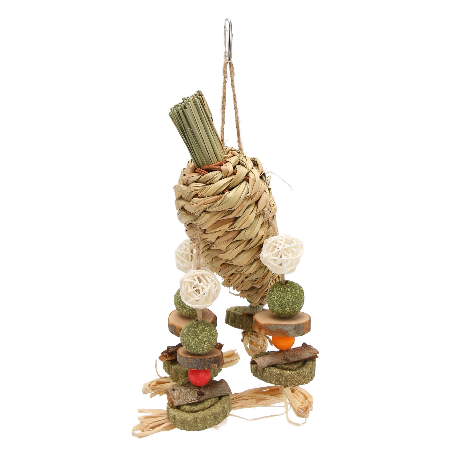 NFTIGB Natural Rabbit Chew Toys Colorful Hand Woven Grass Carrots Teeth Grinding Hamster Chewing Toy Set for Guinea Pigs Chinchillas and Small Pets 6 Pieces (7.8 inches / 20.0 cm)