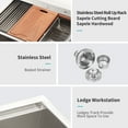 thumbnail image 4 of 30"×22", 16-Gauge Stainless Steel Undermount Apron-front Single Bowl Kitchen Workstation Sink, 4 of 8