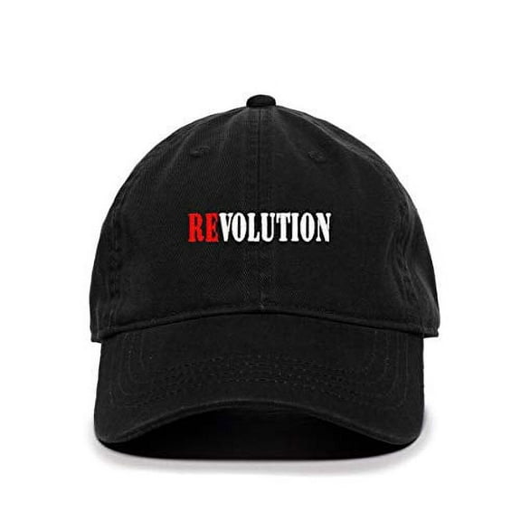 Tech Design Revolution Baseball Cap Embroidered Cotton Adjustable Dad Hat Black