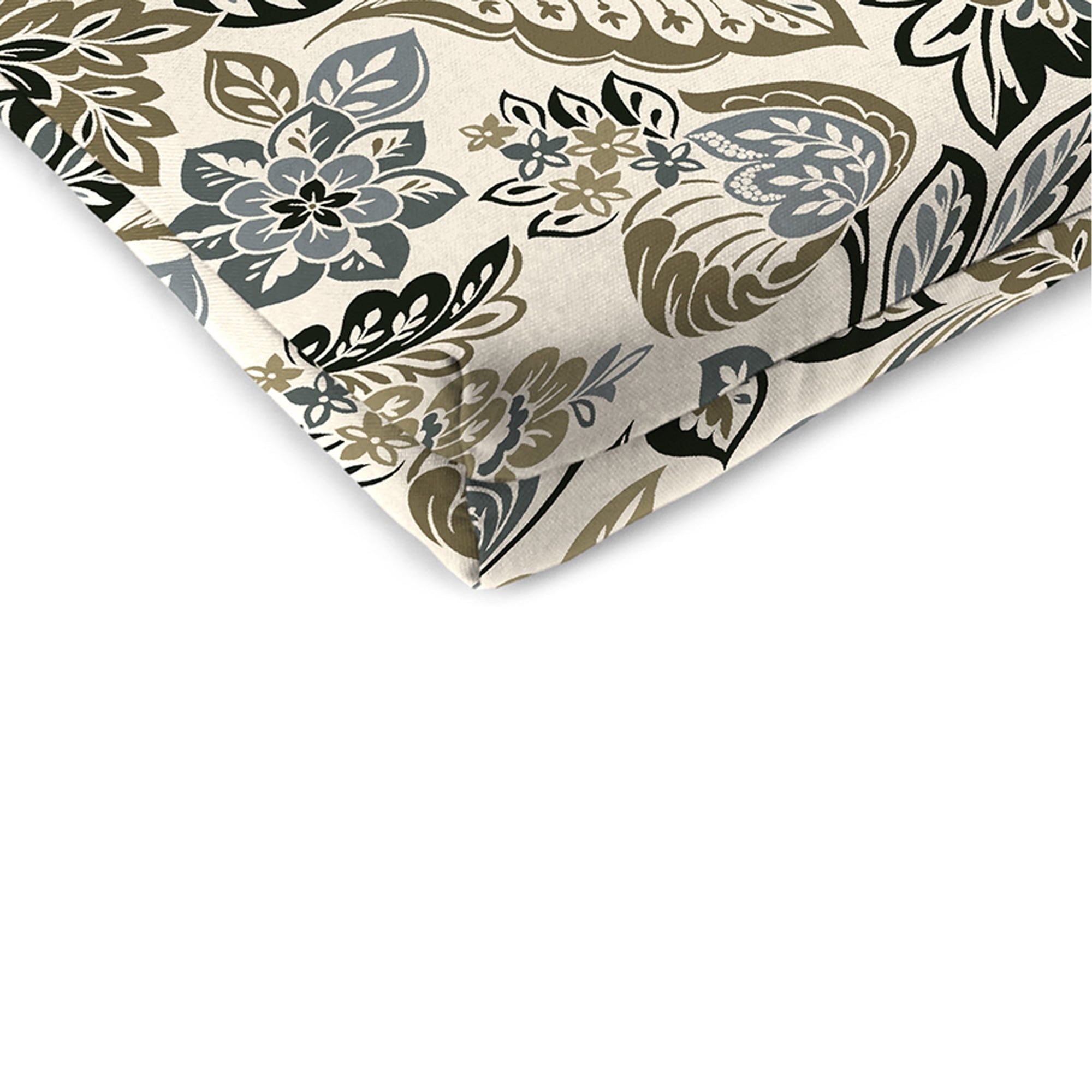Jordan Manufacturing 17" x 19" Dailey Pewter Multicolor Paisley Rectangular Outdoor Chair Pad Seat Cushion with Ties (2 Pack)