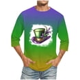 thumbnail image 1 of TIMIFIS 3/4 Chemise à Manches Homme Mardi Gras T-Shirt Col Rond Décontracté Ample Imprimés Carnaval Fête Vacances, 1 of 3