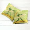 thumbnail image 2 of Ambesonne Cartoon Throw Pillow Cover 2 Pack, Baseball Player Hits, 18", Green Yellow, 2 of 6