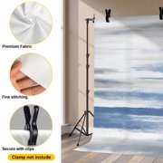 Blue Gray White Backdrop for Photoshoot,Photography Photo Studio Background Wall Backdrop,Modern Abstract Mottled Aesthetic Back Drop Banner Panel for Portraits Wedding Party Live Streaming 8x6Ft