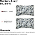 thumbnail image 4 of Daisy Floral Block Print Lumbar Pillow Covers 12X20 Inch Navy Blue Beige Flowers Decorative Pillow Cases Set of 2 Farmhouse Home Decor Vintage Rustic Cute Throw Pillows for Sofa Couch Outdoor, 4 of 6