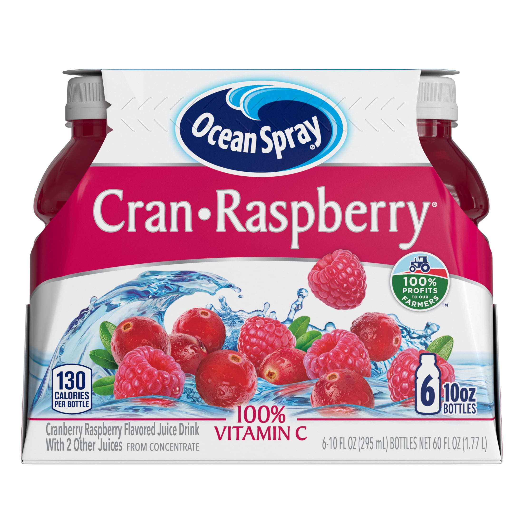 Ocean Spray® Cran-Raspberry® Cranberry Raspberry Juice Drinks, 10 fl oz Bottles, 6 Count