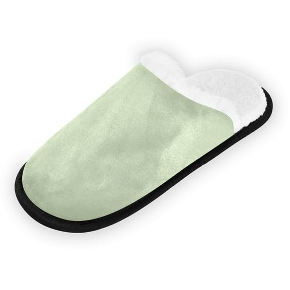 Women's Men's Slippers, Non-Slip Travel Unisex Fleece House Shoes Army Green